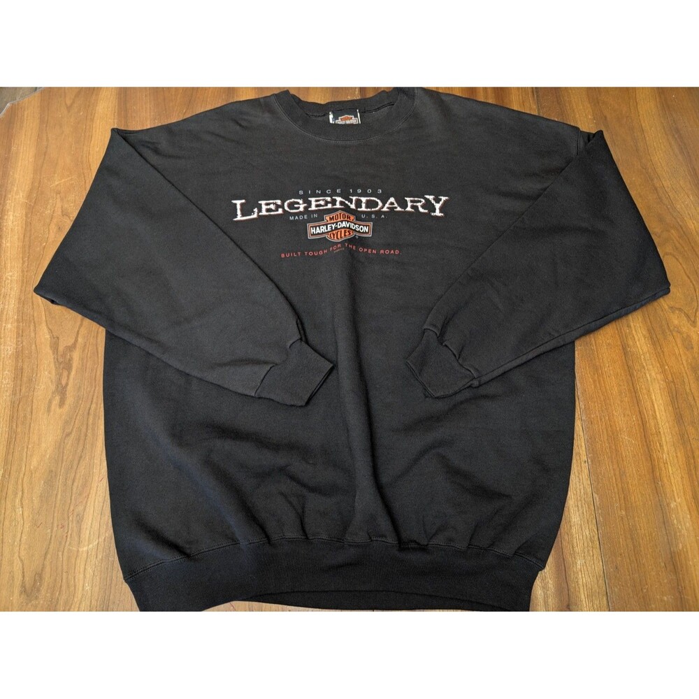 Vintage 90s Harley Davidson Legendary Crewneck Sweater XXL Milwaukee Pullover